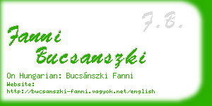 fanni bucsanszki business card